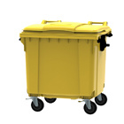 Container geel vlak deksel - 1100 liter