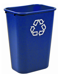 Rechthoekige afvalbak blauw, Rubbermaid - 39 liter