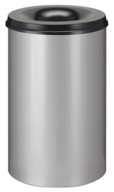 Vlamdovende papierbak aluminiumgrijs/ zwart - 110 liter