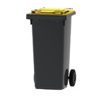 Mini container grijs/ geel deksel- 240 liter