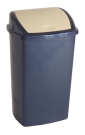 Afvalbak blauw deksel roze - 50 liter
