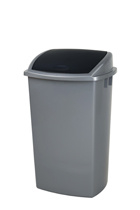 Afvalbak grijs deksel zwart - 50 liter