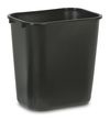 Rechthoekige afvalbak, Rubbermaid zwart  - 26,6 liter