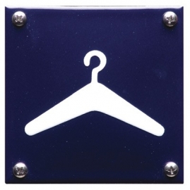 Emaille pictogram garderobe vierkant 100mm