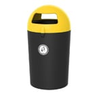 Afvalbak Metro Dome zwart/ deksel geel - 100 liter