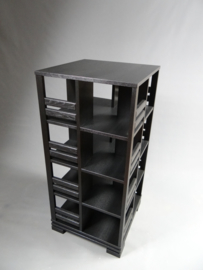 Gerari's Moderne Eiken zwarte booktower 4 etages Blad 55 cm