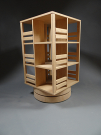 Gerari's Moderne Eiken booktower op ronde dubbele voet   2-4 etages Blad 55 cm of 45cm 