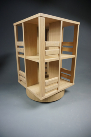 Gerari's Moderne Eiken booktower op Ronde voet  2-4 etages Blad 45cm of 55cm
