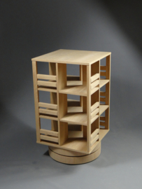 Gerari's Moderne Eiken booktower op ronde dubbele voet   2-4 etages Blad 55 cm of 45cm