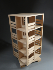 Gerari's Moderne Eiken booktower 4 etages Blad 55 cm