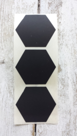 Stickers / Hexagon zwart / 10stk