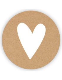 Sticker sluitzegel XL - kraft wit hart | 65mm | 6stk