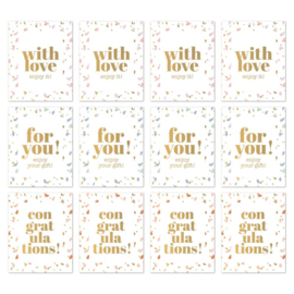 Sticker sluitzegel rechthoekig - sow goud folie | 18 stk