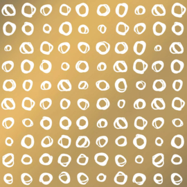 Vloeipapier - tissuepapier - dots design goud-wit |  50x70cm | 5stk