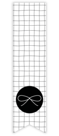 Sticker vaantje label | grip zwartwit - strik -10 stk