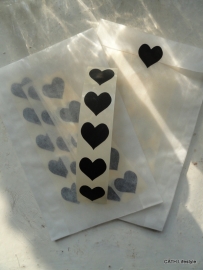 Sticker - mini hart / zwart / 15mm / 25 stk
