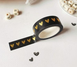 Masking tape | zwart hart goudfolie