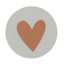 Sticker  - sluitzegels | hart - terra | 5cm | 10stuks