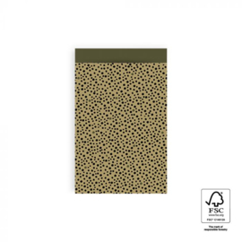 Zakjes black dots olive green | 12x19cm | 10stk