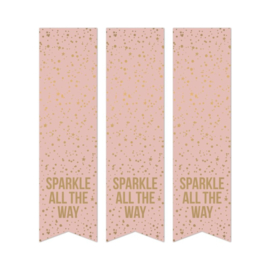 Stickers vaantje roze , Sparkle All The Way | 10 stk