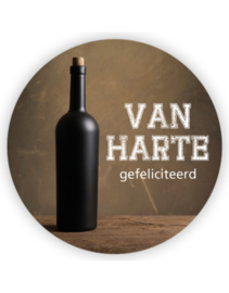 Sticker sluitzegel XL - Van Hart gefeliciteerd - proost | 6stk