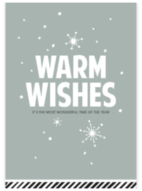 Kaart - kerst | Warm Wishes | saliegroen