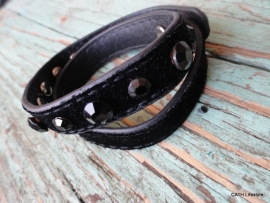 BIBA Armband / Zwart met swarovski steentjes