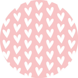 Sticker | roze witte hartjes - 10stuk