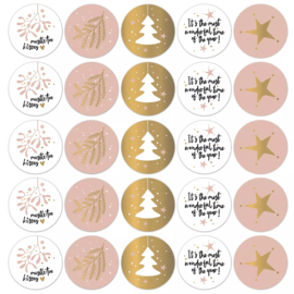 Stickers sluitzegels - kerstprints - warm | 10stk