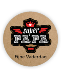 Sticker rond kraft - Super PAPA | 35mm | 10stk