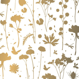 Vloeipapier - tissuepapier | grow plants silhoutte goud | 50x70cm | 5stk