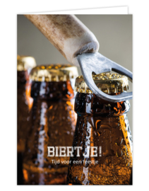 Wenskaart met kraft envelop - Biertje! tijd voor een feestje | proost