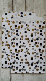 Zakjes Confetti  goud zwart grijs  | 15x22cm / 5 stks