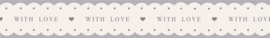 Paper tape "WITH LOVE" wit met grijze tekst / EI 4750
