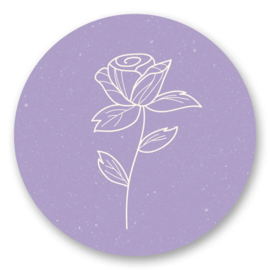 Sticker sluitzegel - bloem lila | 45mm | 10stk