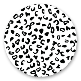 Sticker sluitzegel - leopard zwart wit | 45mm | 10stk
