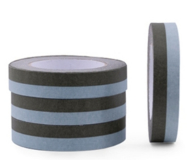 Grote rol Papier tape | duo kleuren frosty blue/ rosemary | 25mm - 66m