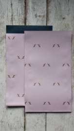 Zakjes Rendier - zacht roze 12x19cm  / 10 stk