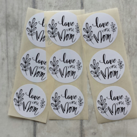 Sticker rond / Love You Mum / 10stk