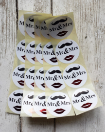 Stickers -  Mr & Mrs / foil / 20 stk