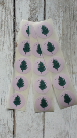 Stickers - roze - Kerstboom  | 30 stk