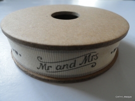 Band Mr and Mrs | grijs| 3m op spoel | EI 3182
