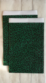 Zakjes | leopard donker groen / zwart | 17x25cm | 5stk