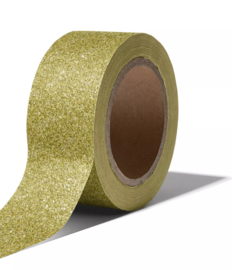 Washi tape - glitter - lime/goud