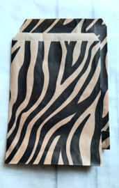 Kado zakjes kraft | zebra  | 13,5x18cm | 5stk