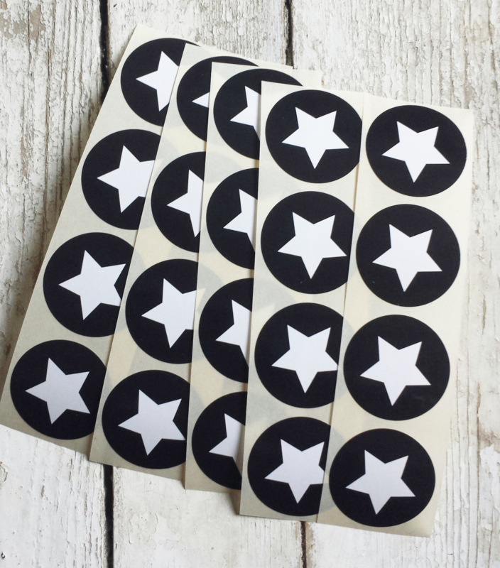 Stickers ster zwartwit | 20stk
