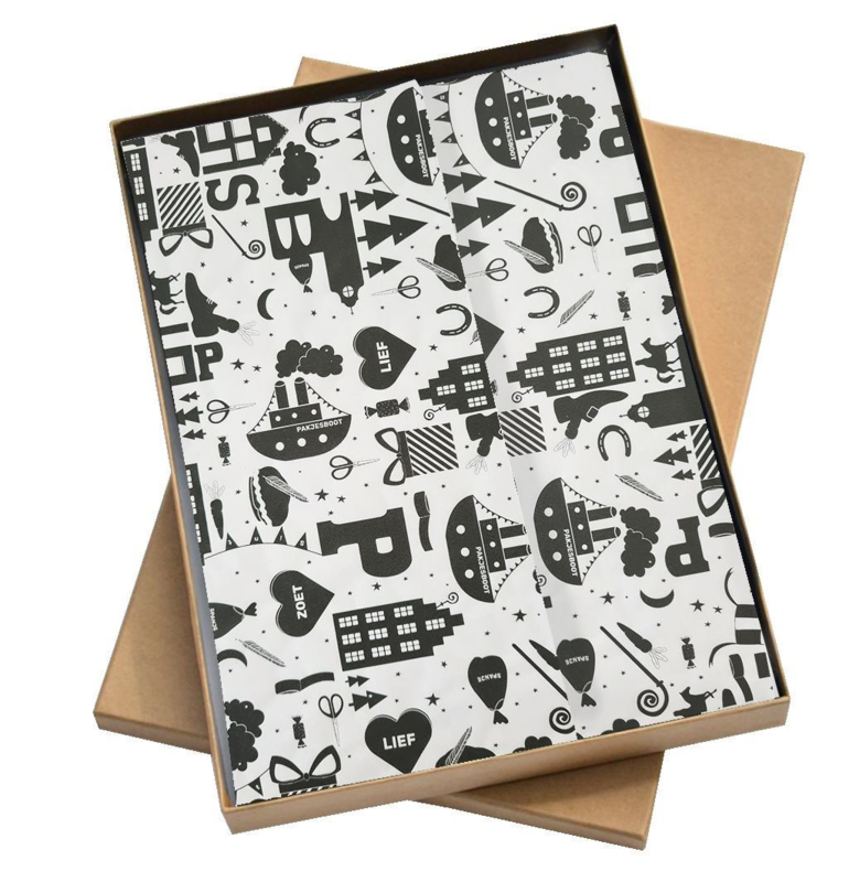 Vloeipapier / Sinterklaas zwart-wit hop hop hop / 50x70 cm / 10 stk