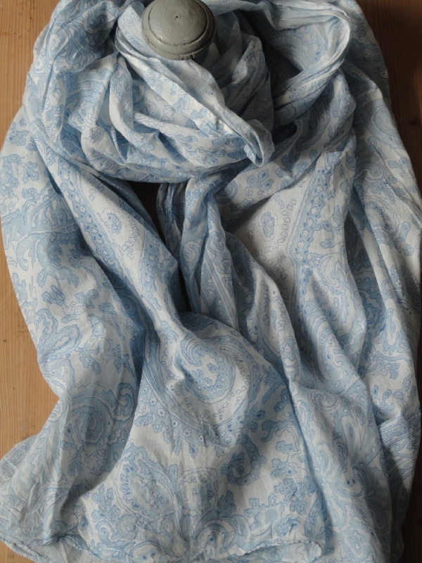 Sjaal | wit-blauw | Tapas