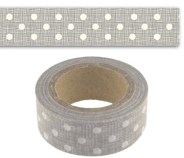 Rol paper ( masking) tape  / grijs met stippen / EI 4722