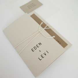 Trouwkaart pocketfold Eden & Levi paperwise | kraft